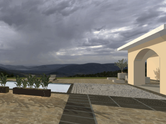 Rendering progetto piscina privata