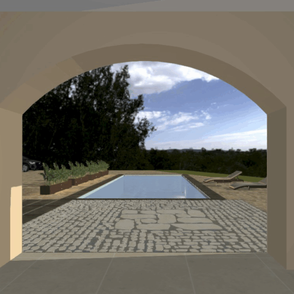 Rendering progetto piscina privata