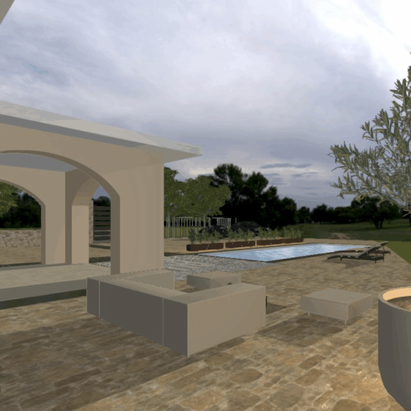 Rendering progetto piscina privata