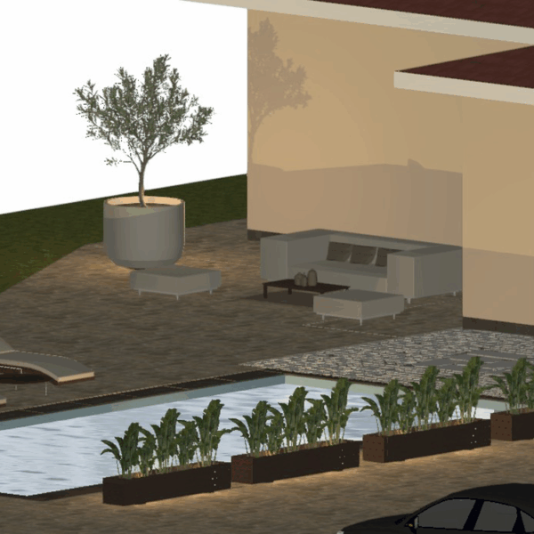 Rendering progetto piscina privata