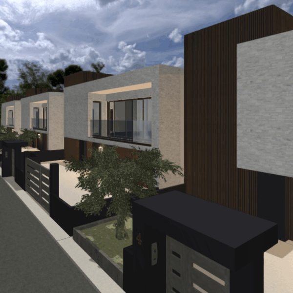 Rendering villette a schiera