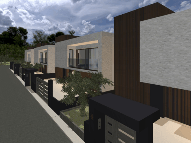 Rendering villette a schiera